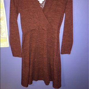Maroon dress with lace back detail